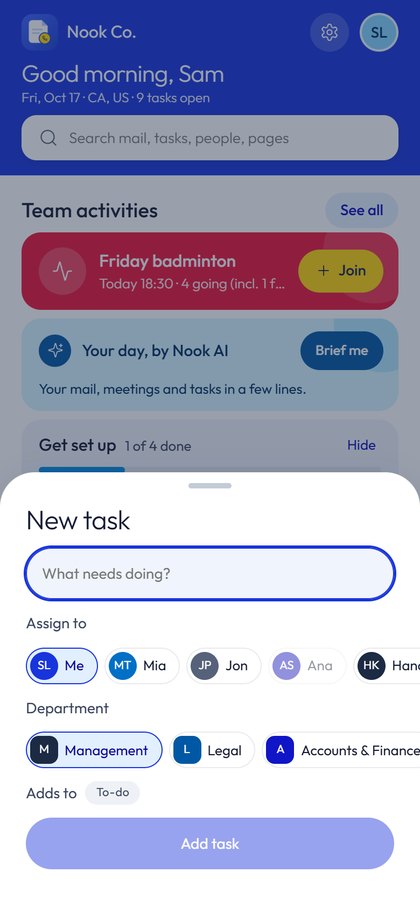 New task form